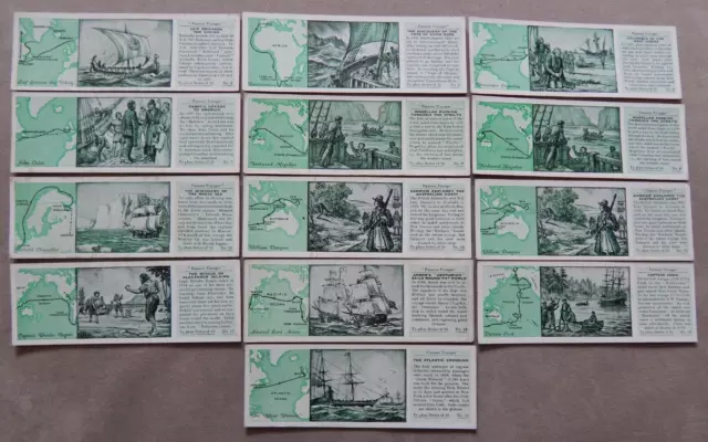 FAMOUS VOYAGES  VINTAGE  1934 TYPHOO TEA CARDS x13