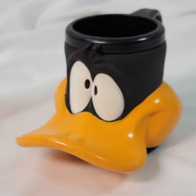 Daffy Duck Head 3D Plastic Cup Mug ~ Warner Bros Looney Tunes Applause 1995