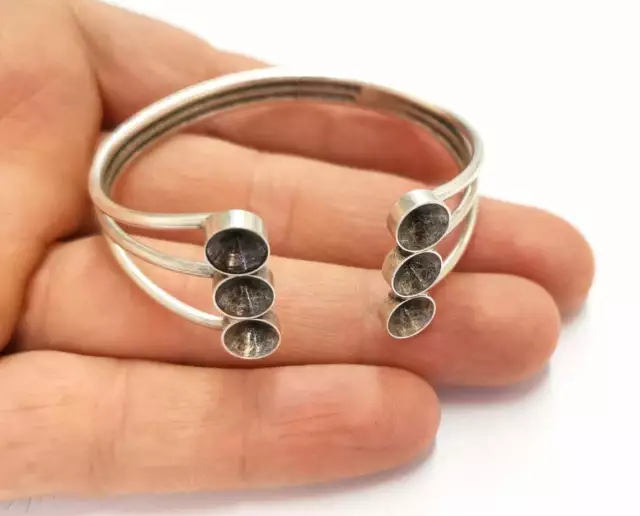Cone Bracelet Blanks Cuff Adjustable Antique Silver Brass jewelry Accessories