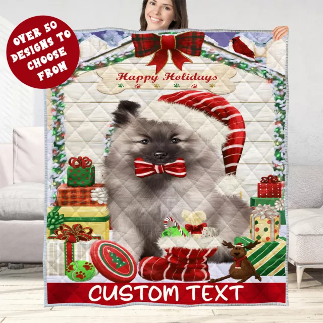 Keeshond Quilt Dog Bedding Personalized Christmas Gift Many Designs NWT