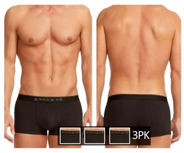 PAPI Thong 725900B-001 Cotton Stretch Thong Black 1-Thong Pack Mens  Underwear XL