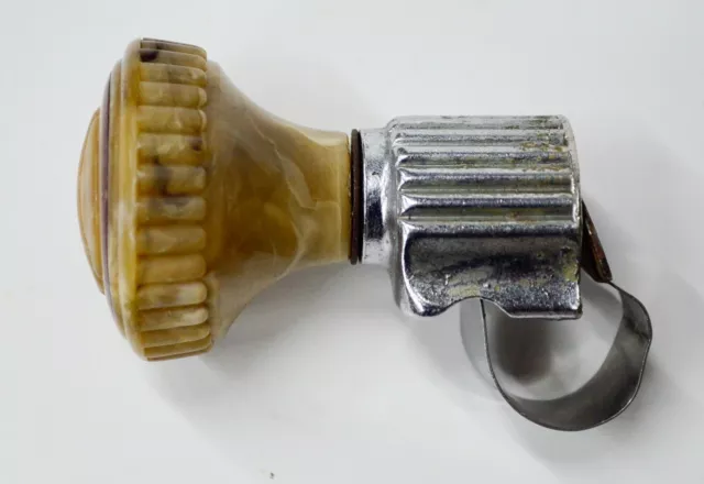 SANTAY Faux Marbled Plastic Steering Wheel FIXED Suicide Knob Hot Rat Rod Vtg