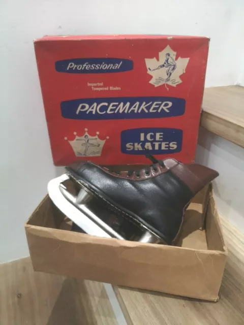 😍 ICE SKATES VINTAGE, PATINS A GLACE ANCIENS, PACEMARKER Professional 😍