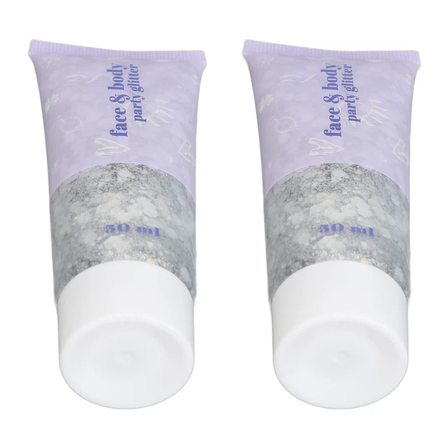 (Silber) 2Pcs Gesicht Und Körper Glitter Gel Holographische Körper Glitter FAT