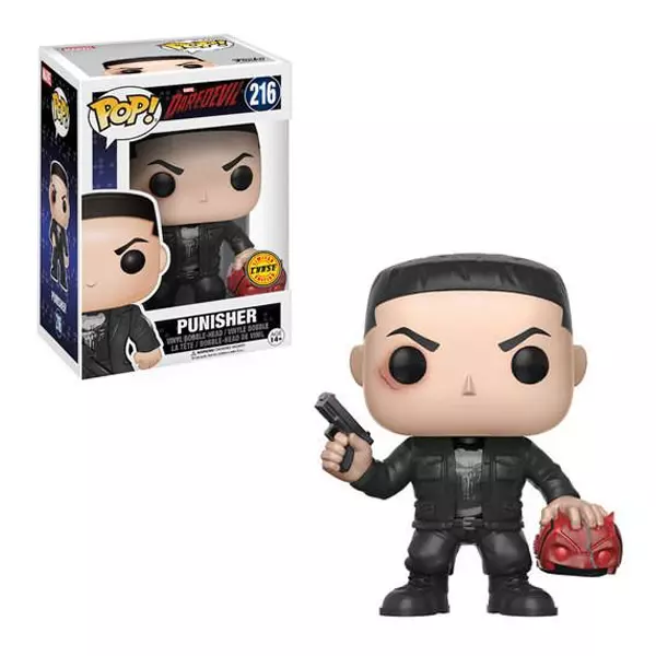 Funko Pop CHASE Daredevil Punisher w/ Mask Figure w/ Protector