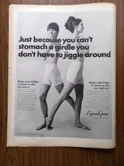 1972 PRINT AD - Exquisite Form Magic Lady girdle panties sexy girl