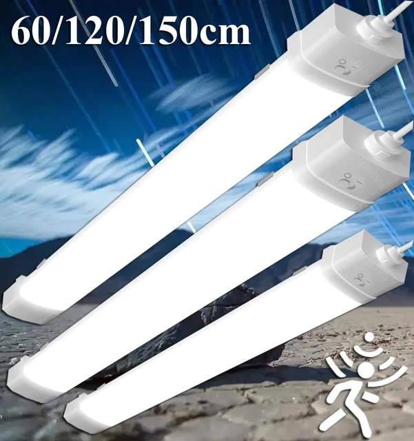 Lampe LED Pour Atelier/salle De Bain 90/120cm - Détecteur Mouvement - IP65 - Neuf