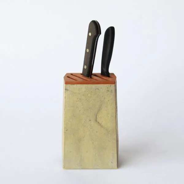 Kitchen Knife Stand/Holder Free Standing Brass Futagami Craft Man Work from JP