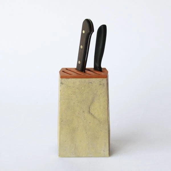 Kitchen Knife Stand/Holder Free Standing Brass Futagami Craft Man Work from JP