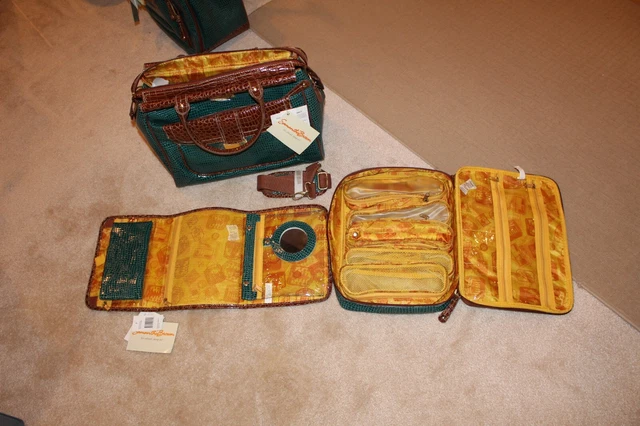 Samantha Brown 4 Peace Luggage Set-Sea Glass/Camel- Under Seat Bag and Dowel Bag 5