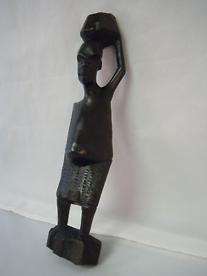 8.25" AFRICAN Hand Carved Statue Wooden Man KENYA Tribal Folk Art Figure Africa