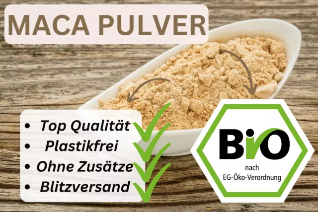 500g BIO Maca Macapulver Superfood Rohkostqualität ohne Zusätze