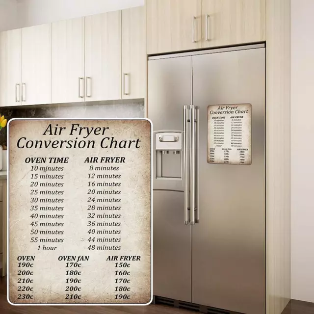 AIR FRYER CONVERSION CHARTSign A5 Cooking Times TempOven Kitchen Gift
