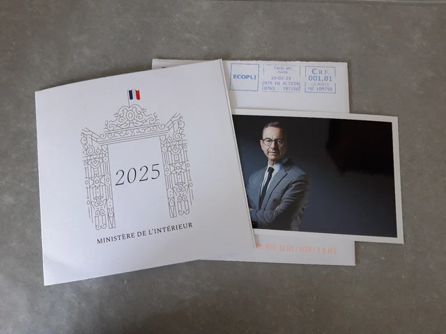 VOEUX 2025 DE BRUNO RETAILLEAU (Pre Imprimes)ET SIGNATURE AUTHENTIQUE ...