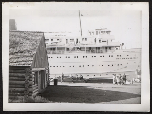 SS South American Steamer Ship @ Mott Island ISLE ROYALE MI Michigan Photo RPPC