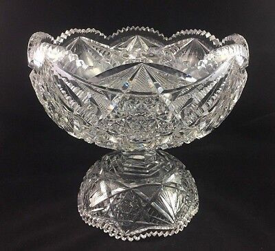Laurel Cut Glass ABP American Brilliant BERYL No. 102 2-Piece Footed Base & Bowl