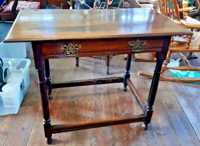 Antique George III Provincial Oak Side Table Late 18th Century