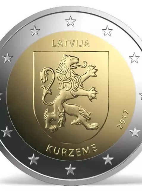 Latvia 🇱🇻 2 Euro Coin 2017 Commemorative Kurzeme Regions New UNC from Roll
