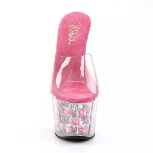 PLEASER ADORE-701FL Sandali Plateau Chiari Rosa Rose Tavola Danza Poledance Gogo 2