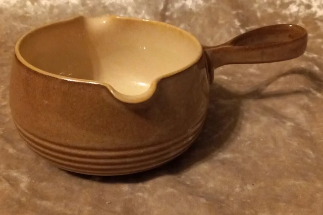 Denby Pampas Ridged Sauce Boat Gravy Boat Double Lipped Stoneware vgc