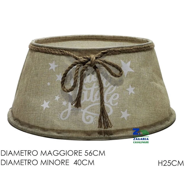 Copribase Tondo Per Albero Natalizio In Juta Diam. Cm 40-56X25 H