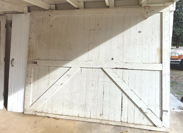 2 Large  Sliding Antique Wood Salvage Architectural Barn Building Workshop Doors