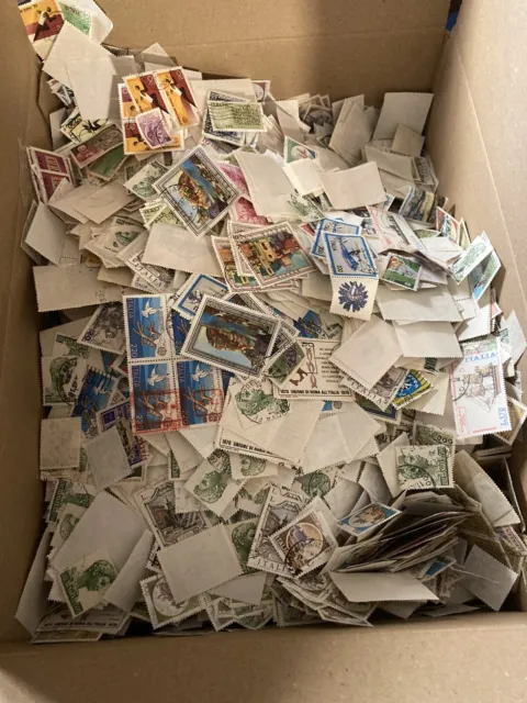 (LOT-VRAC) plus de 4000 très beaux timbres ITALIE oblitérés à trier LOTTO ITALIA