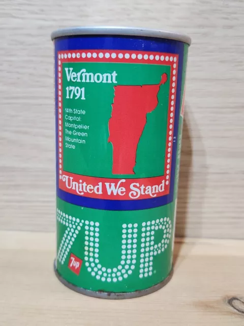 Collectible ~7up State Can ~ VERMONT #45 ~ "United We Stand "  puzzle piece