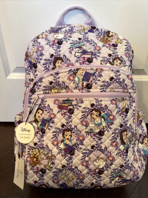 Vera Bradley & Disney BELLE FLORAL Campus Backpack - Beauty & The Beast - EXACT