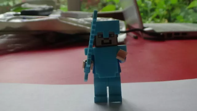 Lego minecraft steve with diamond armor and sword 2025