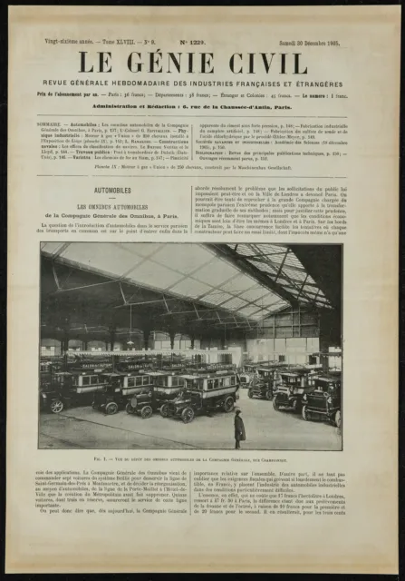 1906 - Omnibus automobiles de la Compagnie Générale des Omnibus, Paris - 1 page