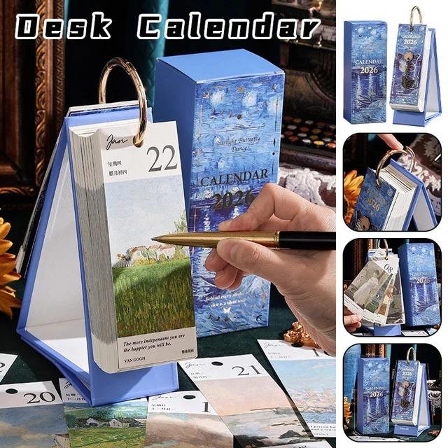 2026 DAILY FLIP Desk Calendar - Vintage Oil Painting Art Page Home ...