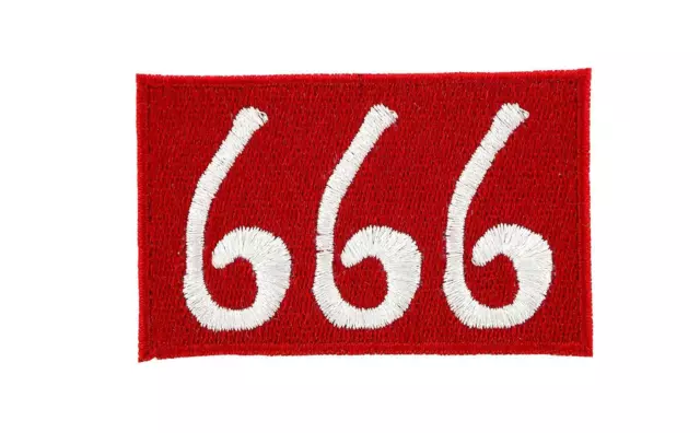 Patch ecusson brode thermocollant 666 motard biker satan rouge