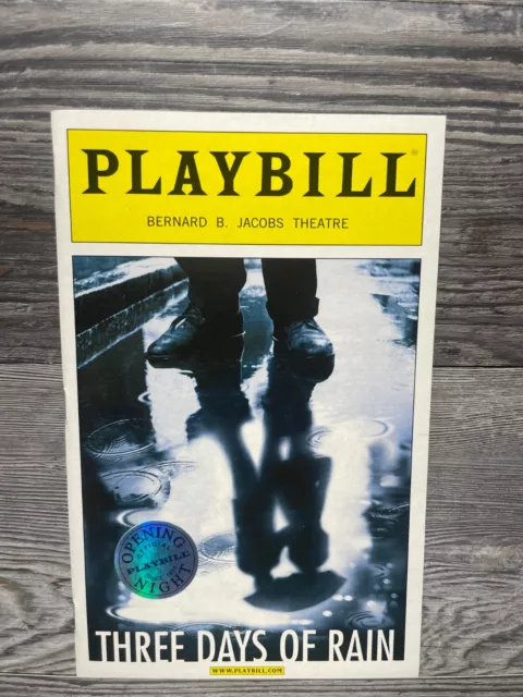 Three Days Of Rain, Opening Night, Playbill, April 2006, Bernard B. Jacobs