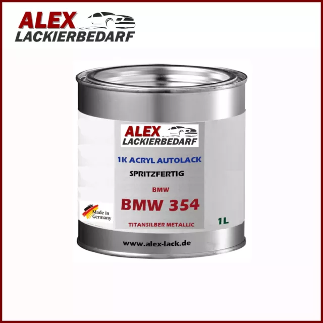 Autolack für BMW 354 Titansilber Metallic 1 Liter Spritzfertig Basislack