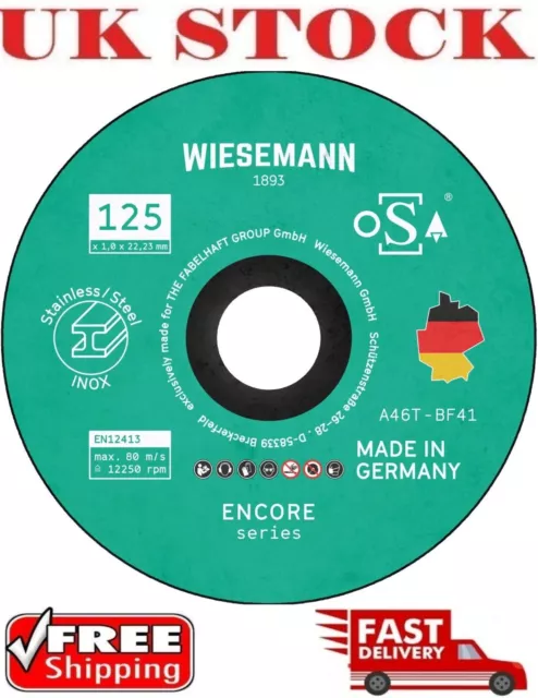 Wiesemann Ultra Thin Stainless Steel Cutting Disc 125 x 1.0mm INOX UK 20 Pack