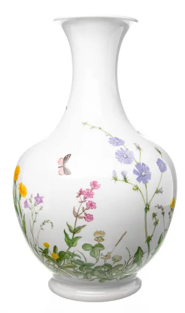 große Kalebassenvase Wiesenblumen & Insekten Nymphenburg Modell 1187 1.Wahl 1936