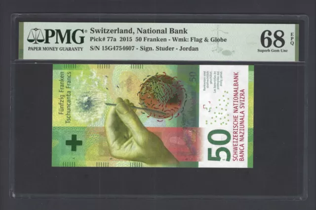 Switzerland 50 Franken 2015 P77a Uncirculated Grade 68