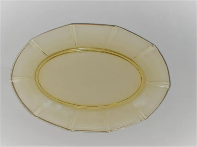 Fostoria Glass Topaz Yellow FAIRFAX 8-3/4 Oval Gravy Boat Underplate Platter