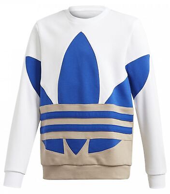 Adidas Originals Bambini Big Trefoil Crew Sweatshirt Ragazzi Logo Pullover Blu K