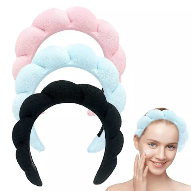Flannel Headband Puffy Hair Hoop Makeup Bubble Terry Cloth Spa Retro Hair Ban Sp