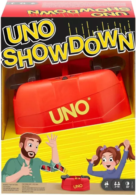 UNO Showdown Kartenspiel mit Überraschungsangriffen aus dem Showdown Gerät