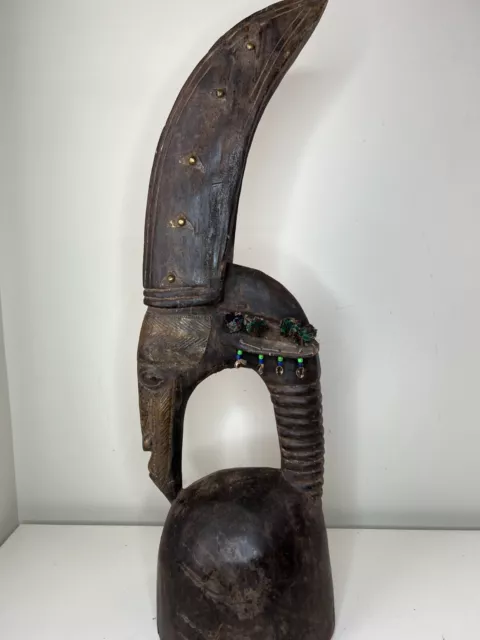 Hand-carved Boso Bambara mask/helmet 33" X 9" 6" African Art Deco