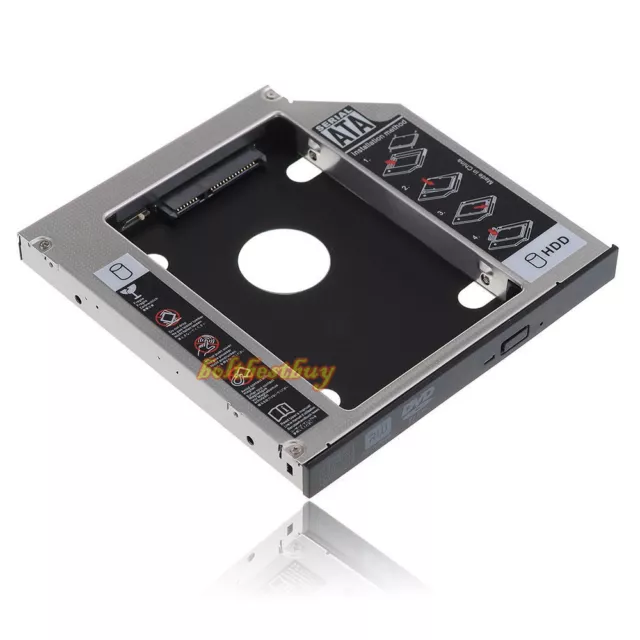 12.7mm 2nd SSD HDD Hard Drive Caddy Tray SATA CD / DVD-ROM Optical Bay Universal