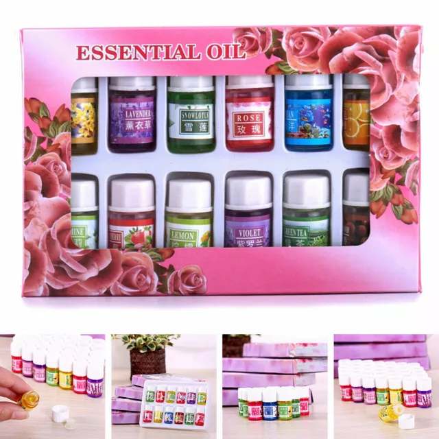 12Pcs Essential Oil Set Aromatherapy Gift Kit Pack 100% Pure Oils for Humidifier