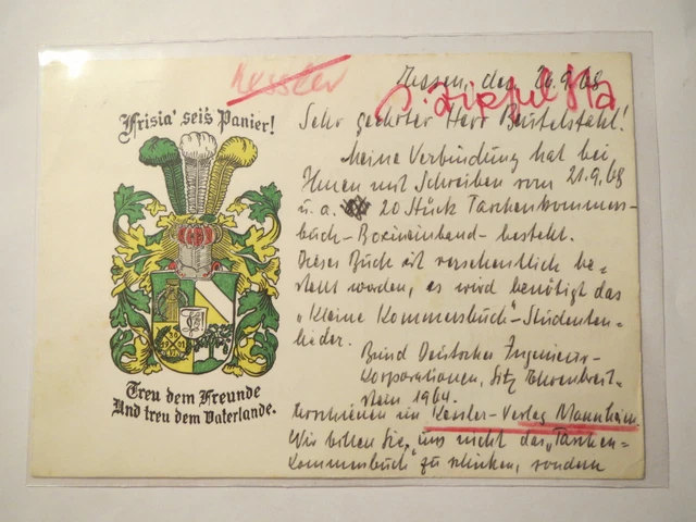 Essen - Breslau - 1968 - Studentische Verbindung Frisia - SB / Karte Studentika