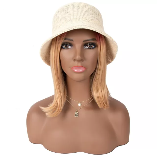 18" Realistic Mannequin Wig Head PVC Manikin shoulder Bust Stand Display Hair CM 2