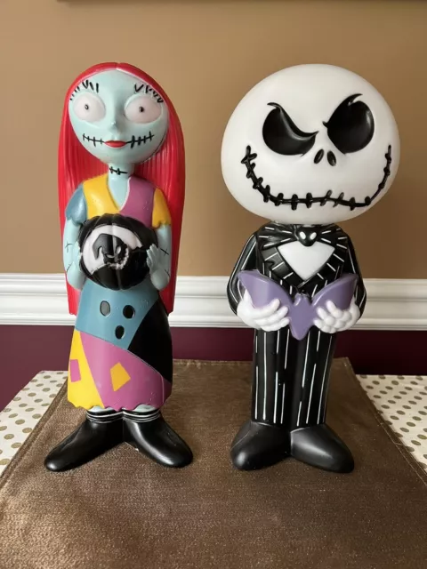 Nightmare Before Christmas 14" Jack Skellington With Sally Disney Blow Mold New