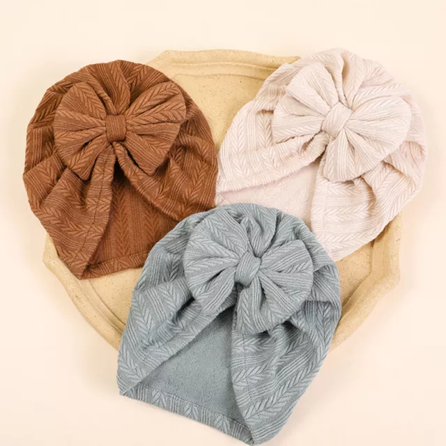 Uncinetto Maglia Turbante Cappello Berretto Headwraps Neonati Bambino Fiocco - -