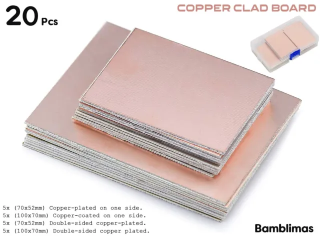 20 Pcs Copper Clad Board Plate PCB Boards Double Side Laminate PCB Circuit Board